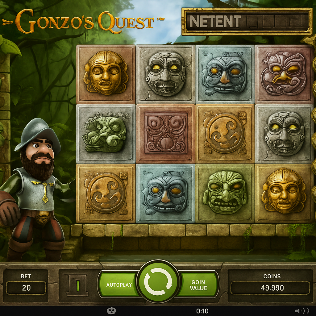 HugoBetz - Gonzo's Quest Slot Game - NetEnt Adventure Slot